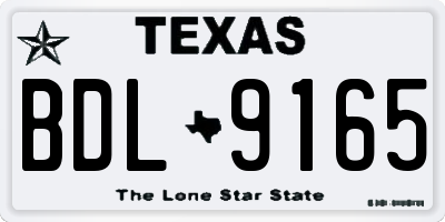 TX license plate BDL9165