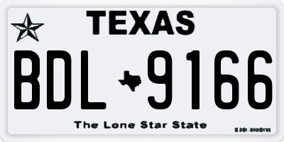 TX license plate BDL9166