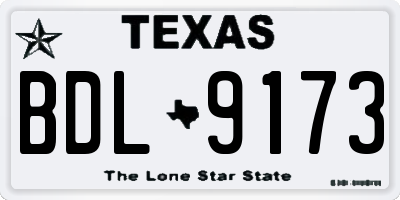 TX license plate BDL9173