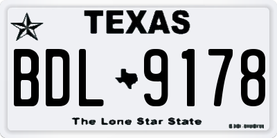 TX license plate BDL9178