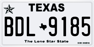 TX license plate BDL9185