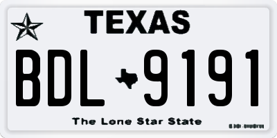 TX license plate BDL9191