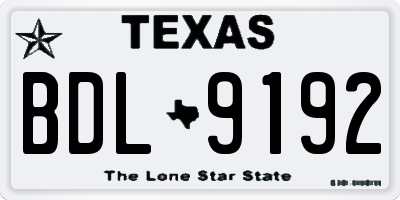 TX license plate BDL9192