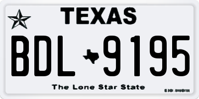 TX license plate BDL9195