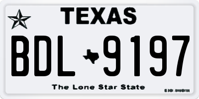 TX license plate BDL9197