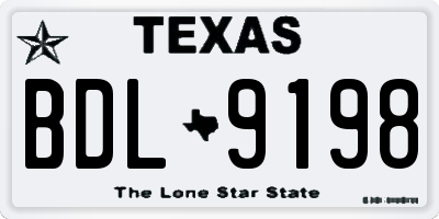 TX license plate BDL9198