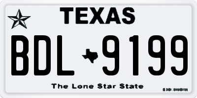 TX license plate BDL9199