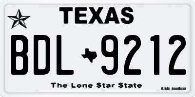 TX license plate BDL9212