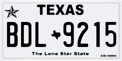TX license plate BDL9215