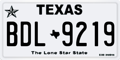 TX license plate BDL9219