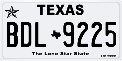 TX license plate BDL9225