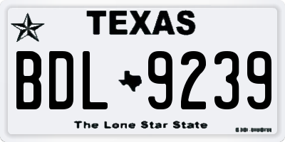 TX license plate BDL9239