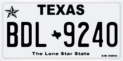 TX license plate BDL9240