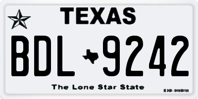 TX license plate BDL9242