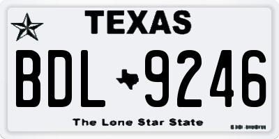 TX license plate BDL9246