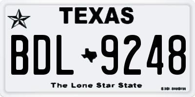 TX license plate BDL9248