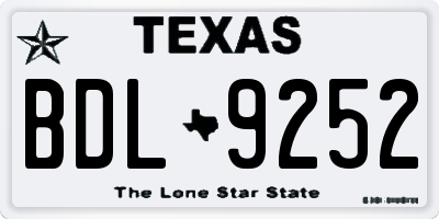 TX license plate BDL9252