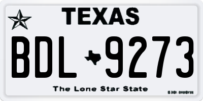 TX license plate BDL9273