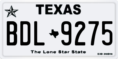 TX license plate BDL9275