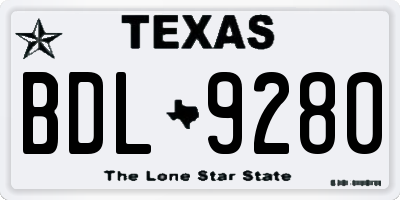 TX license plate BDL9280