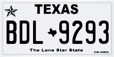 TX license plate BDL9293