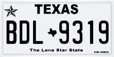 TX license plate BDL9319