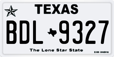 TX license plate BDL9327