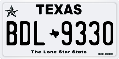 TX license plate BDL9330