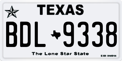 TX license plate BDL9338
