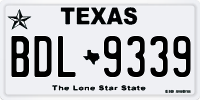 TX license plate BDL9339