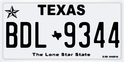 TX license plate BDL9344