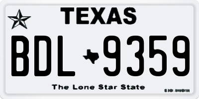 TX license plate BDL9359