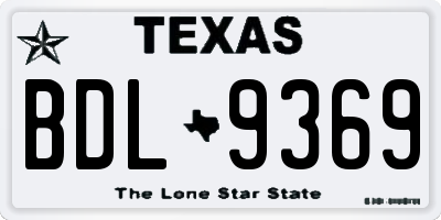 TX license plate BDL9369