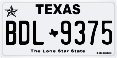 TX license plate BDL9375