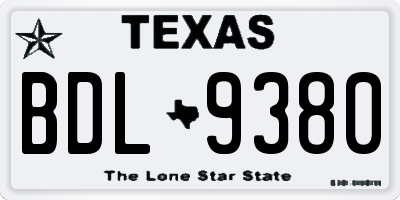 TX license plate BDL9380