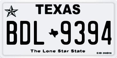 TX license plate BDL9394