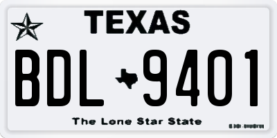 TX license plate BDL9401