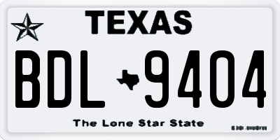 TX license plate BDL9404
