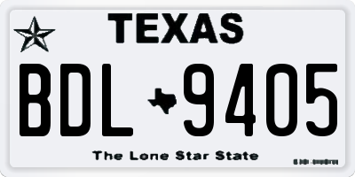 TX license plate BDL9405