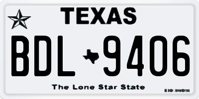 TX license plate BDL9406