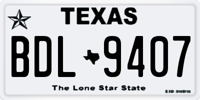 TX license plate BDL9407