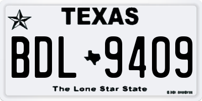 TX license plate BDL9409