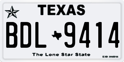 TX license plate BDL9414