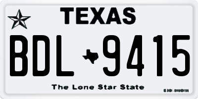 TX license plate BDL9415