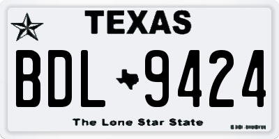 TX license plate BDL9424