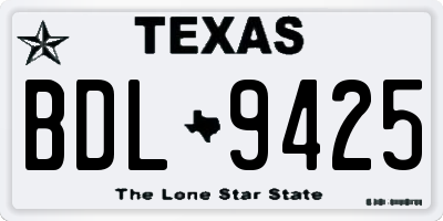 TX license plate BDL9425