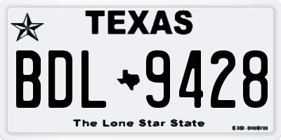 TX license plate BDL9428