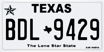 TX license plate BDL9429