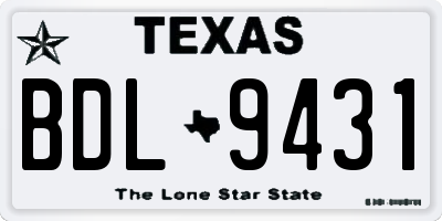 TX license plate BDL9431