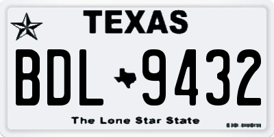 TX license plate BDL9432